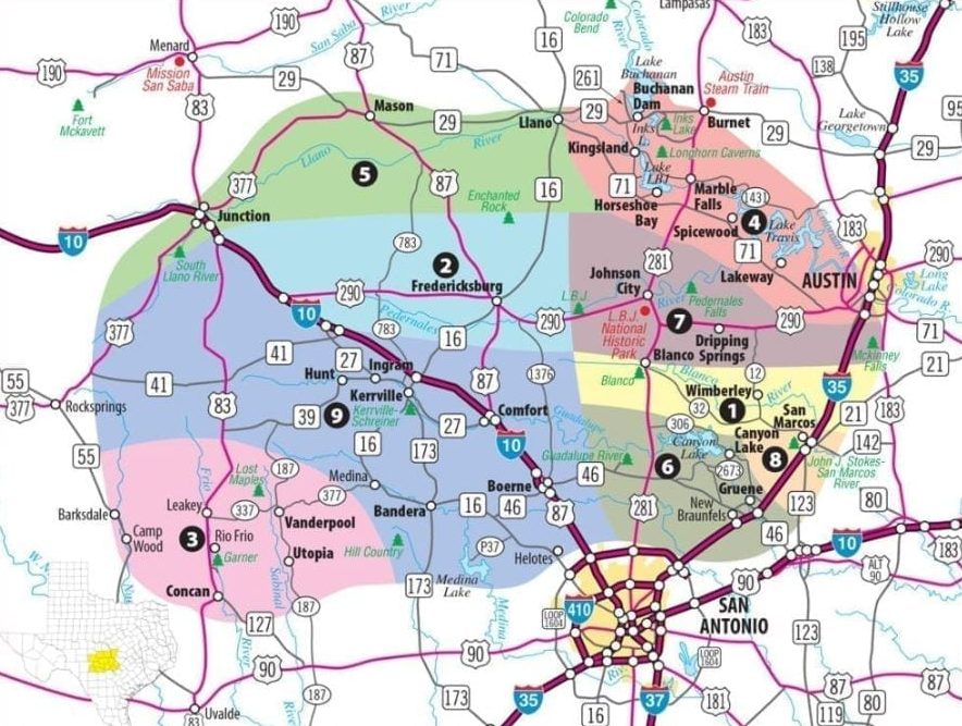 Texas Hill Country Map